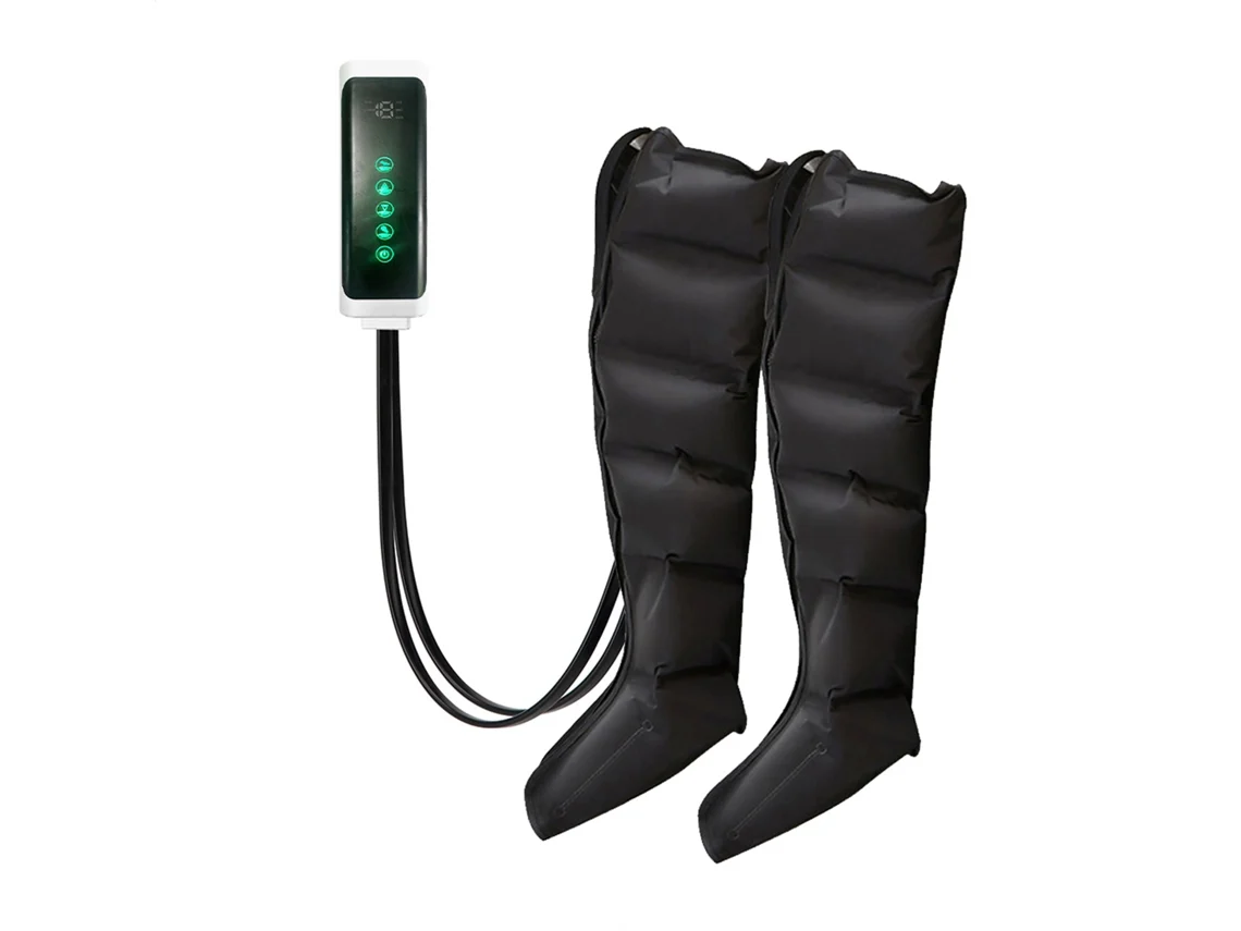 Botas De Massagem Para Pernas Com Pressão De Ar E 6 Airbags Para Aliviar Varizes.