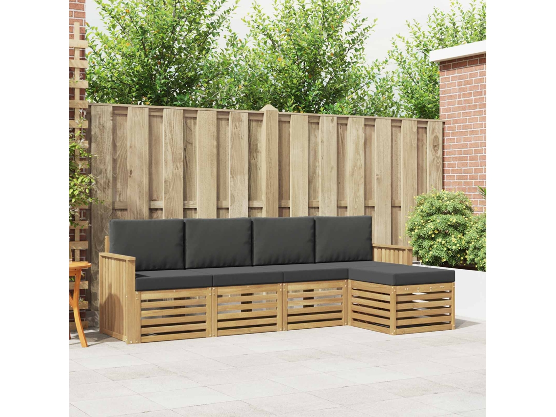 Vidaxl Conjunto De Sofás Para Exterior 5 Pcs Branco E Antracite