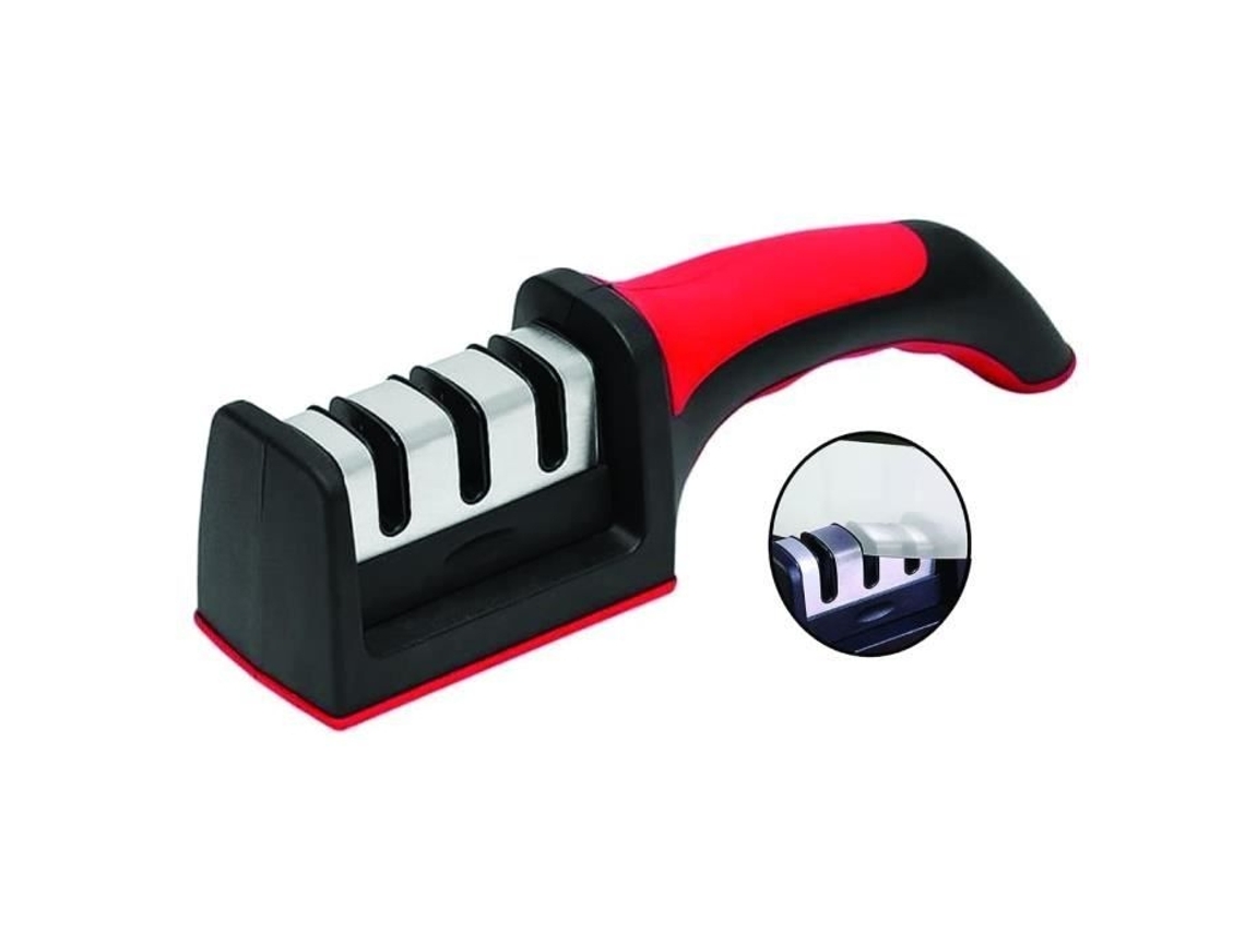 Afiador De Facas Easy Sharp 3 Estágios Para Cozinha Resultados Profissionais/design Ergonômico Pedra Cerâmica/carboneto Aquaforge
