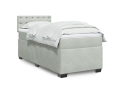 Vidaxl Cama Com Molas/colchão 90x200 Cm Veludo Cinza-claro