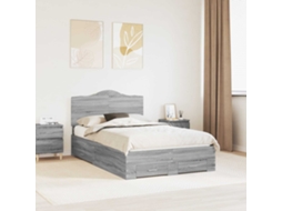 Vidaxl Estrutura Da Cama Com Gaveta Cinza Sonoma 120 X 190 Cm