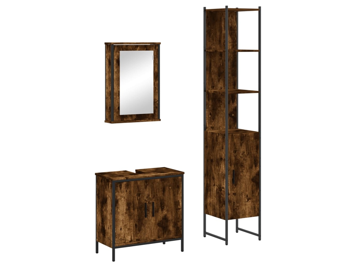 Bathroom Furniture Set, Bathroom Furniture Sets Vidaxl Marrom Madeira Processada (n/a)