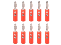 YURU 10pcs Plug Banana Lanterna 4mm Dourado Conector para Equipamento Eletrônico