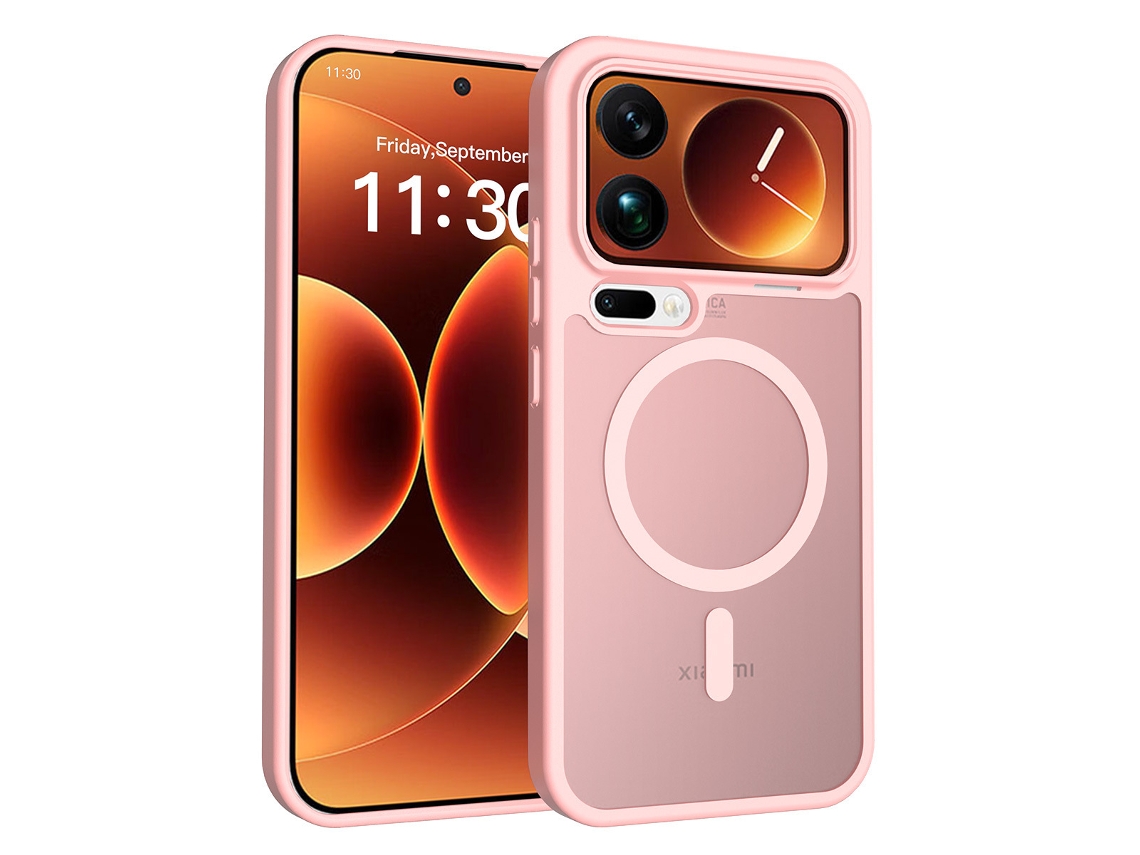 Capa Fosca Para Celular, Com Toque Agradável, Magnética E Anti-queda, Oferecendo Proteção Completa.rosa Claro, Xiaomi 17 Pro