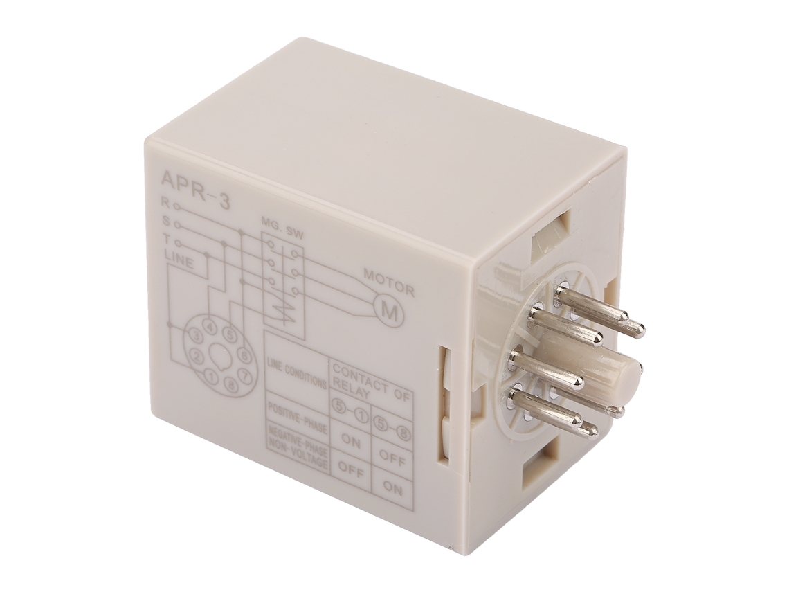 Relé Controlador de Fase Apr 3 8 Pin Ac380v, Contacto 5a 250vac Carga Resistiva