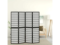 Vidaxl Biombo Dobrável Com 4 Painéis Estilo Japonês 160x170 Cm Preto
