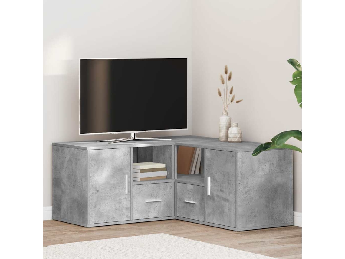 Vidaxl Armário De Canto 160x40x45 Cm Derivados Madeira Cinza Cimento