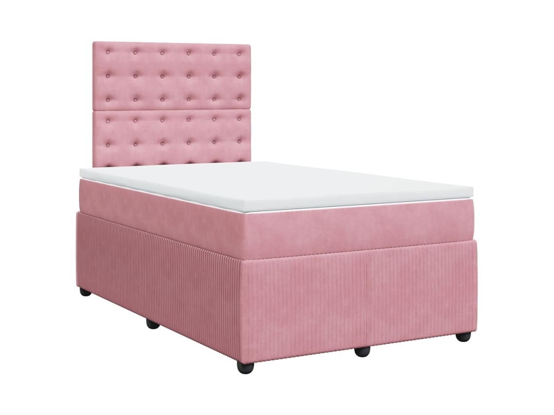 Box Spring Bed, Box Spring Beds Vidaxl Cor-de-rosa Veludo (120 X 200 Cm)