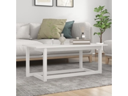 Vidaxl Mesa De Centro 110x55x45 Cm Madeira De Pinho Maciça Branco