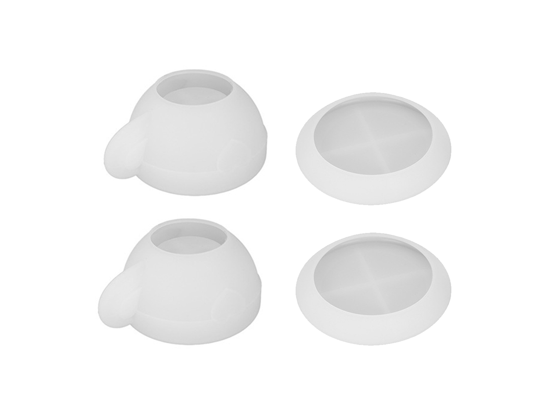 Laxiscreed Moldes De Silicone Para Café Em Forma De Coração, 4 Peças Para Diy Em Cerâmica