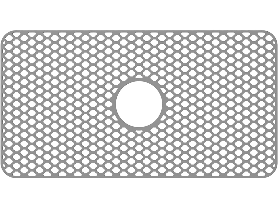 Protetor De Pia Silicone, 72x 38, 7cm, Extra Grande, Cinza, Seguro Para Alimentos, Antiderrapante, Com Escorredor Na