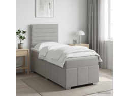Vidaxl Cama Box Spring Com Colchão Cinzento-claro 100 X 200 Cm Tecido