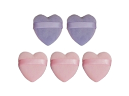5pcs Esponja Em Forma De Coração Para Pó Facial Ferramenta De Beleza
