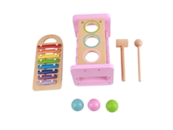 Brinquedo Educativo De Madeira Com Martelo E Bola Musical Xilofone Colorido Para Crianças Presente