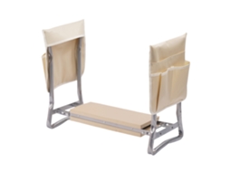 Relaxdays Apoio De Joelhos Para Jardinagem, Dobrável, Almofadado, Com Bolsos, 2 Em 1 Apoio E Assento, Até 150 Kg, Bege