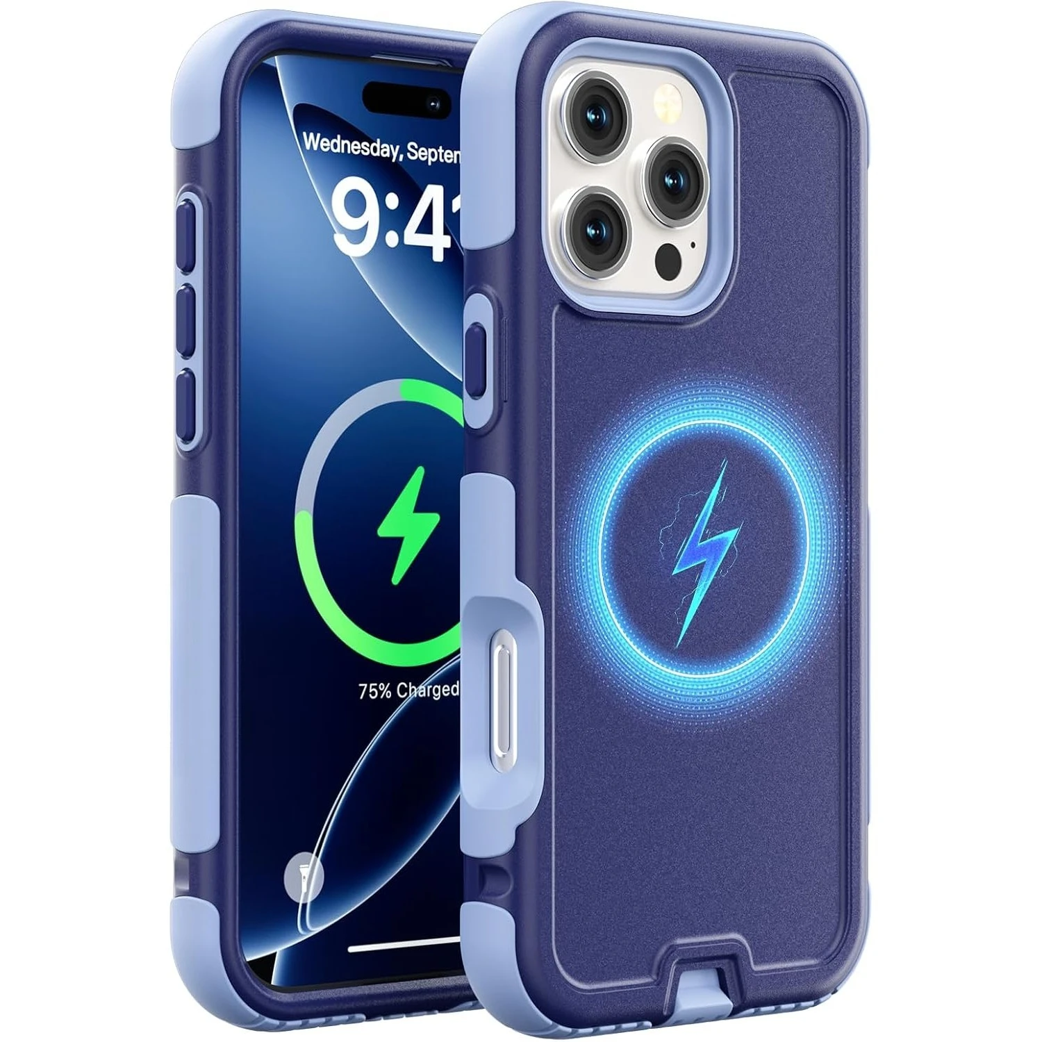 (azul, Iphone 13) Capa Magsafe Reforçada Para Celular Com Carregamento Magnético E Proteção Contra Quedas