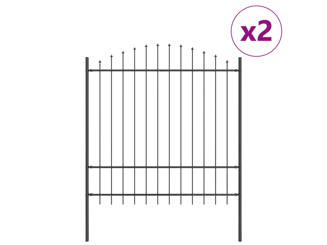 Conjunto 2 Barreira De Jardim Vidaxl Cinzento Aço Revestido A Pó (170 X 215 Cm)