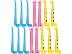 Conjunto de 30 porta-lápis de plástico com estampa de girafa, leves e fáceis de transportar, ideais para escrever e desenhar.