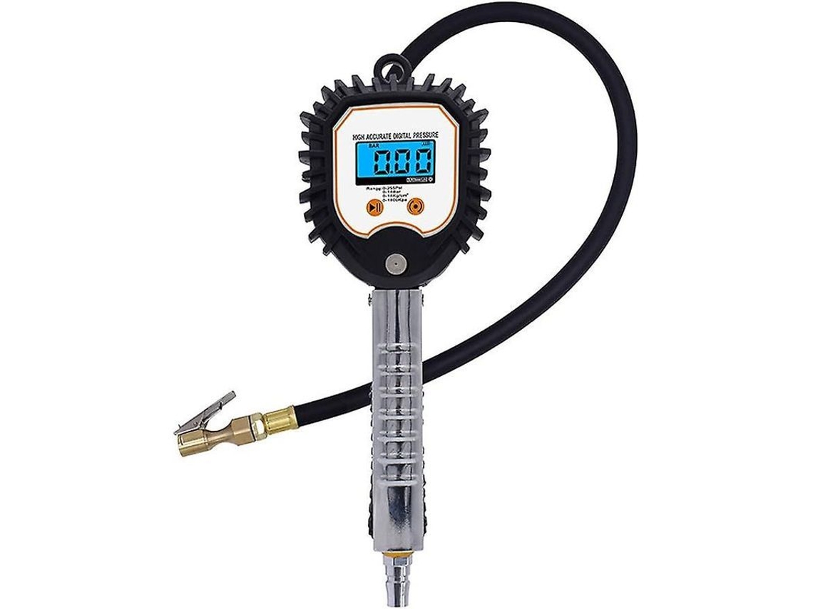Inflador De Pneus Digital Com Medidor 255 Psi Lcd Retroiluminado Acessórios Para Carros Caminhões Motos
