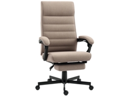Cadeira De Escritório Reclinável Com Altura Ajustável Apoio Para Os Braços Apoio Para Os Pés Retrátil 68x67x106-114cm Marrom