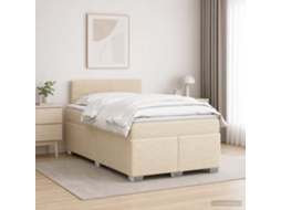 Vidaxl Cama Box Spring Com Colchão Creme 120 X 190 Cm Tecido