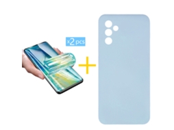 Pack 2 x Película de Hidrogel + Capa SKYHE Samsung Galaxy A26 5G Silicone Líquido Azul Claro