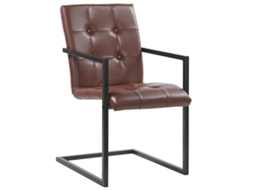 Vidaxl Cadeiras De Jantar Cantilever 2 Pcs Couro Genuíno Castanho