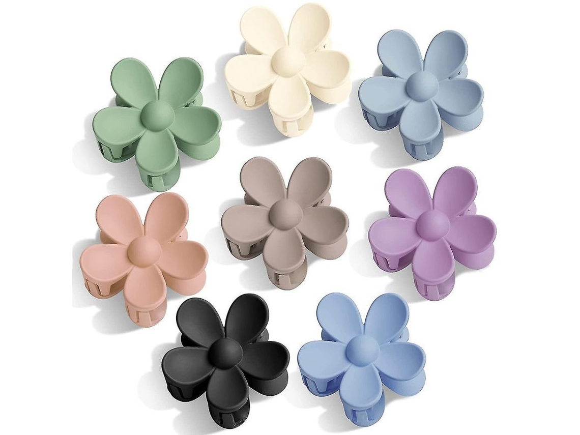 2026 8 Pinzas de Pelo de Margarita Mate, 8 Colores, para Cabello Grueso Y Fino, Sujeción Fuerte Antideslizante