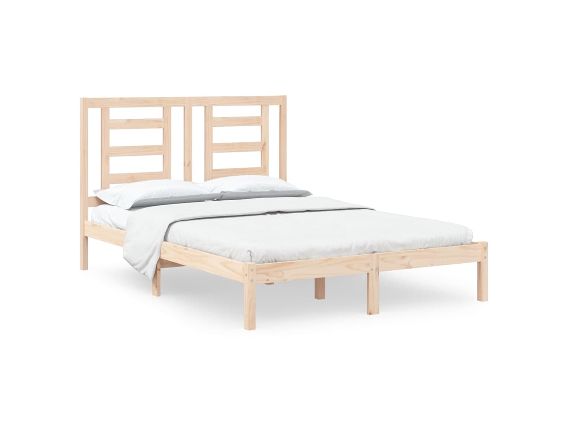 Cama Sem Colchão 140x190 Cm Madeira de Pinho Maciça MAISON EXCLUSIVE