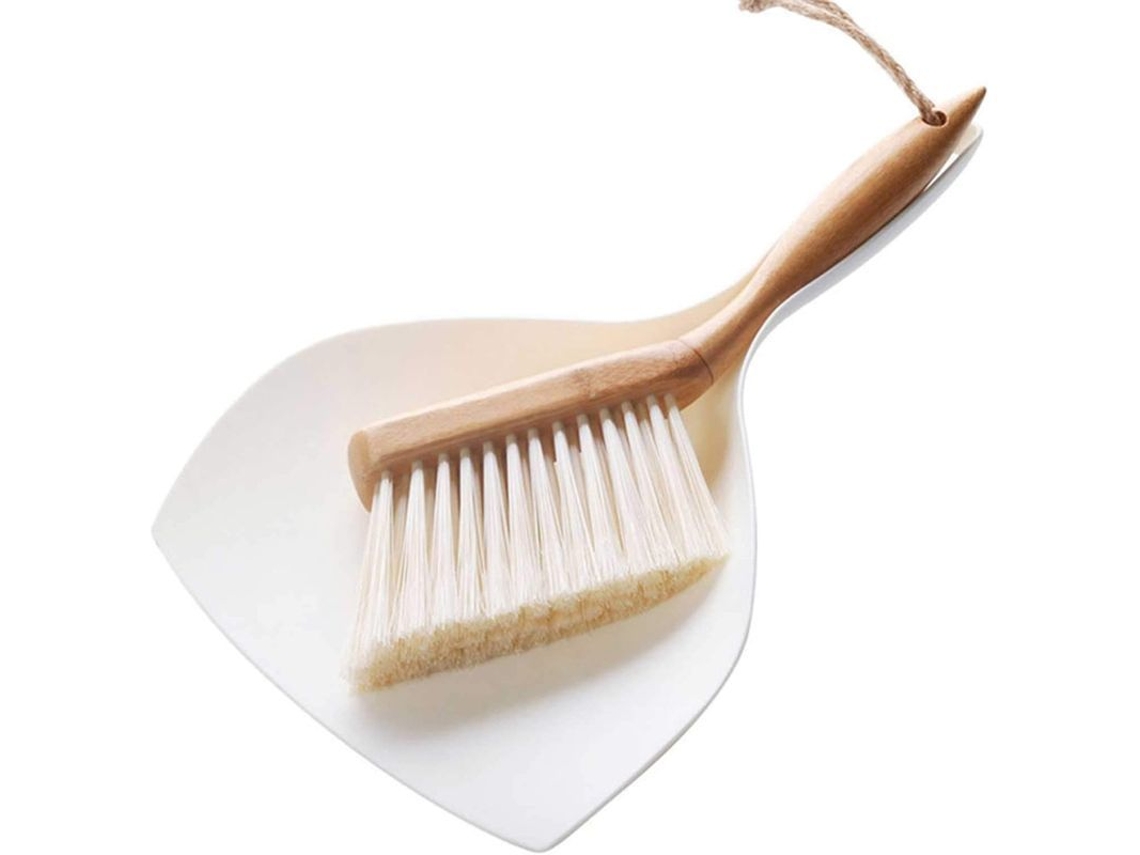 Recogedor Mini de Madeira com Escova, Conjunto de 2 Portáteis S/MARCA