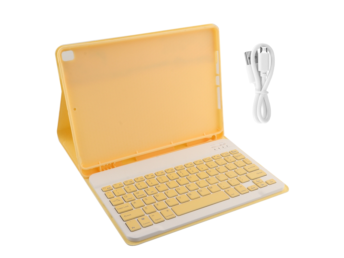 Aetheria estojo Teclado Smart Bluetooth com Ranura para Caneta para Ipad Air3/pro10.5/10.2 Amarelo (2019/2020)