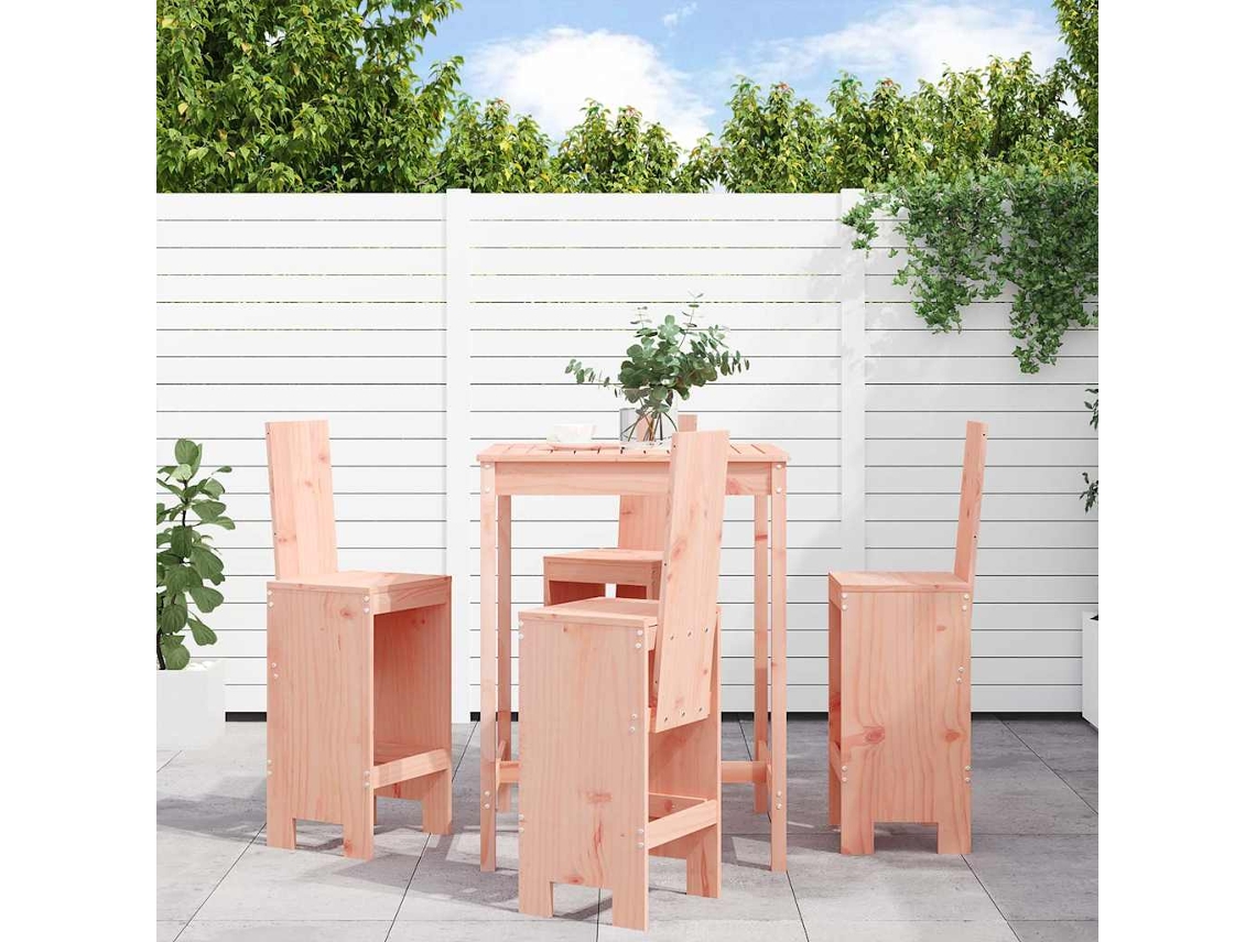 Vidaxl 5 Pcs Conjunto De Bar Para Jardim Madeira De Douglas Maciça