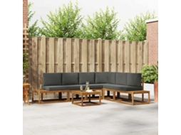 Vidaxl 7 Unid. Conjunto De Sofás Para Exterior Natural E Antracite
