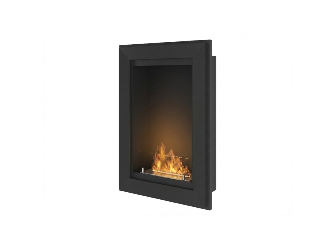 Simplefire Frame 550 Com Vidro Bioetanol Fundido Lateralmente - Preto Escuro
