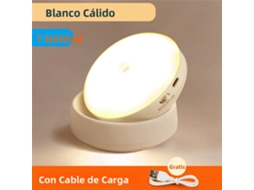 (luz Quente) Luminária Noturna Led Recarregável De 360 Graus Com Sensor De Presença Pir, Luminária De Parede Sem Fio