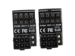 2 Adaptadores De Energia 6pin Fêmea Para 8pin Macho Conector Ângulo 180 Graus Para Placa De Vídeo De Desktop Preto