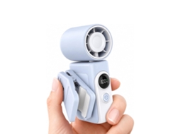 Mini Ventilador 2 Em 1, Portátil E De Encaixe, 13000 Rpm Com Visor Led (azul)