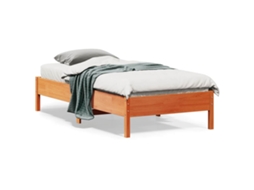 Vidaxl Cama Sem Colchão 75x190 Cm Madeira De Pinho Maciça Castanho-mel