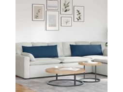 Vidaxl Travesseiros De Sofá 2 Unid. Tecido Azul 120 X 40 Cm