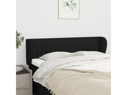 Vidaxl Cabeceira De Cama C/ Abas Tecido 147x23x78/88 Cm Preto