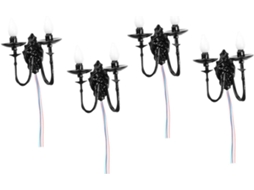 Conjunto De 4 Peças De Luminárias Em Miniatura Para Casa De Bonecas, Incluindo Arandelas E Lâmpadas.