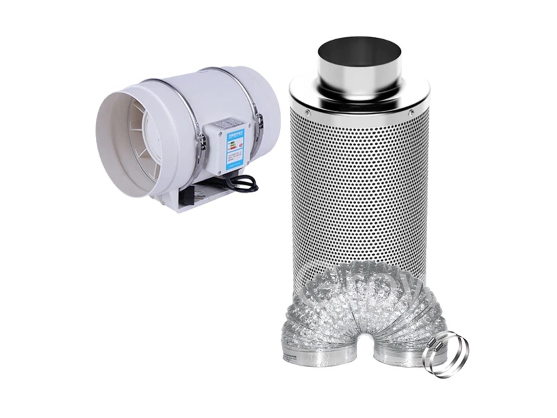 Kit Ventilador Duto, Controlador Remoto De Velocidade, Filtro De Carbono, Kit De Ventilador, 4 Polegadas 100mm