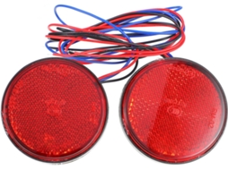 Conjunto de 2 refletores traseiros de plástico sólido para motocicleta, para luz de freio/formato redondo tipo cogumelo.