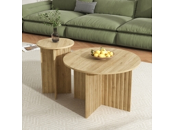 Conjunto 2 Mesas Centro Ninho Madeira, Escandinavo, Mdf/pb.-hw