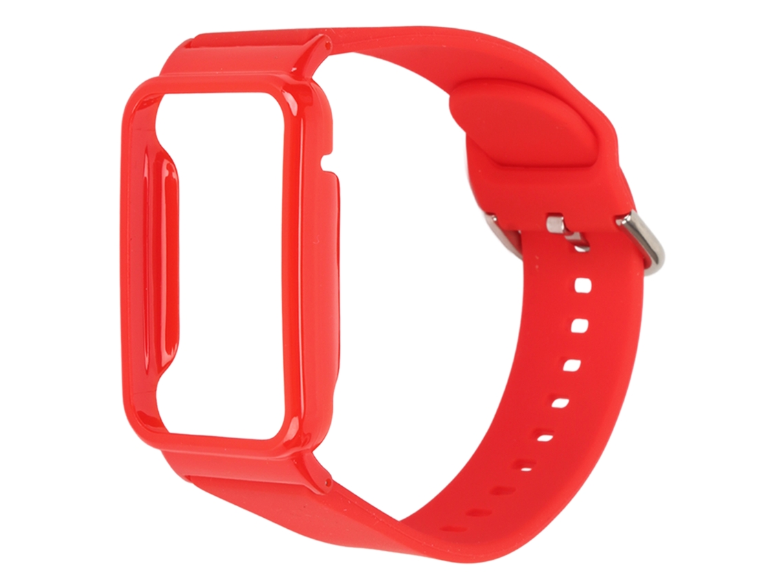 Cinto De Silicone Com Capa Protetora Para Mi Band 7 Pro Vermelho