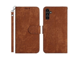 Capa Tipo Carteira Com Estampa Listrada E Cor Sólida Para Samsung Galaxy A54 5g, Capa Tipo Fólio Em Couro Pu Com Suporte E Alça