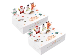 Pack de 3 Caixas Brancas Dobráveis para Presentes de Natal, 30 Peças LAXISCREED