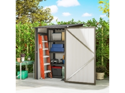 Porta-ferramentas Em Aço Galvanizado Marrom E Cinza Escuro Para Galpão De Jardim, Com Porta, Medindo 100x104x160 Cm