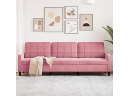 Vidaxl Sofá De 3 Lugares 210 Cm Veludo Rosa