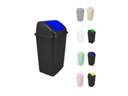 Cubo De Basura Con Tapadera Basculante - 15l / 25l / 30l / 50l - Papelera Ideal Para Cocina, Baño Y Oficina Azul - Negro 30 L